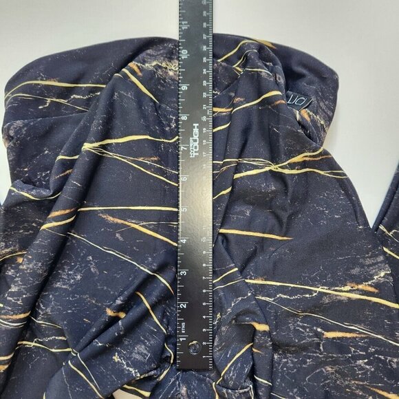 LiCi Fit Butt Scrunch‎ V Front Leggings Womens XXL 16-18 US Black Gold Marble - Picture 6 of 8